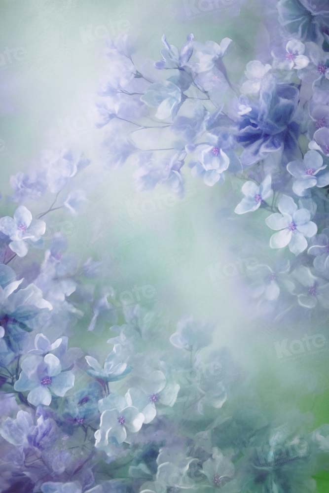 Kate Floral Texture Backdrop Light Purple Blue Green Mix Designed by GQ - Kate Backdrop AU