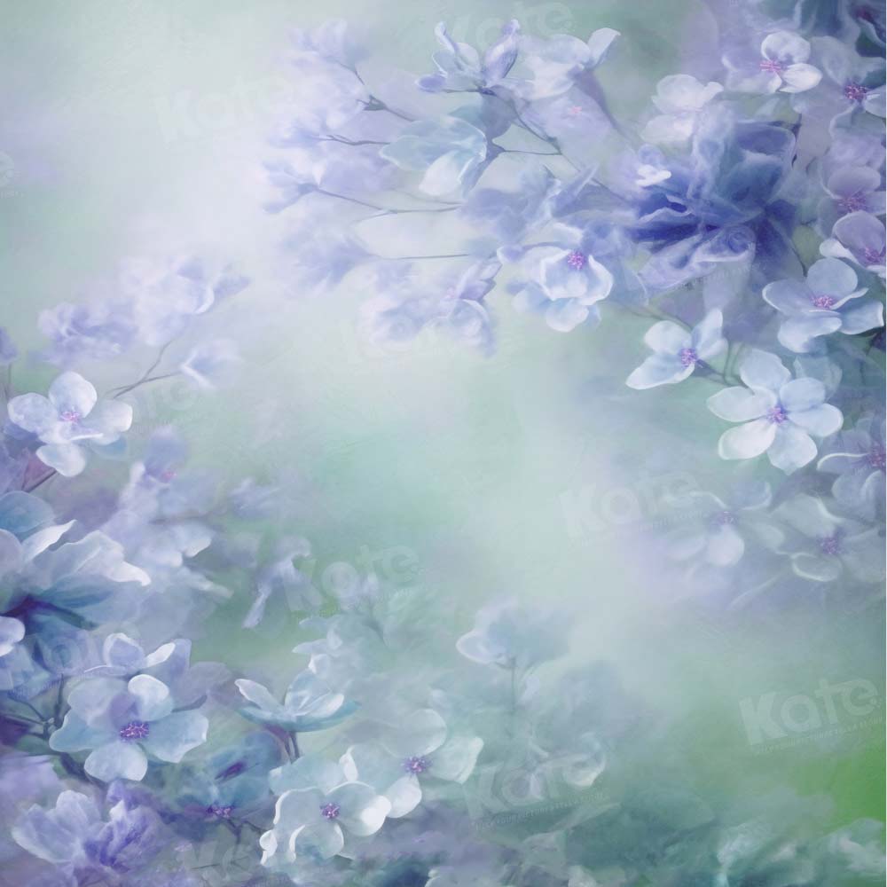 Kate Floral Texture Backdrop Light Purple Blue Green Mix Designed by GQ - Kate Backdrop AU
