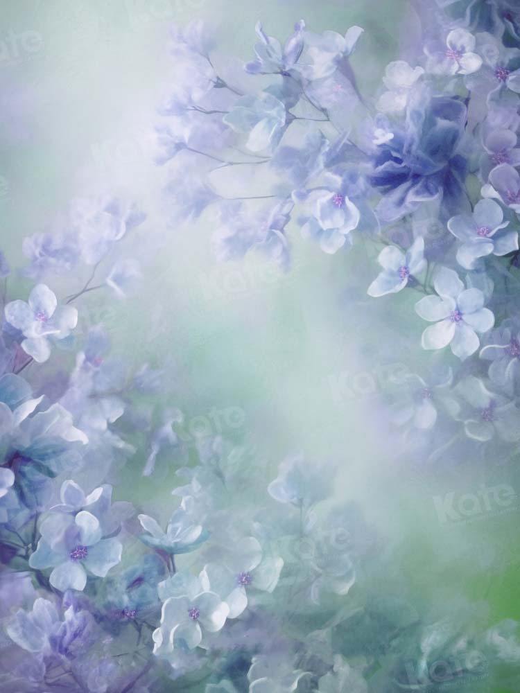 Kate Floral Texture Backdrop Light Purple Blue Green Mix Designed by GQ - Kate Backdrop AU