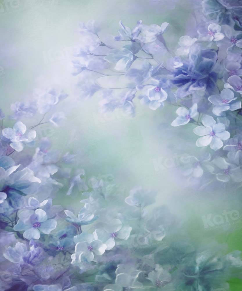 Kate Floral Texture Backdrop Light Purple Blue Green Mix Designed by GQ - Kate Backdrop AU