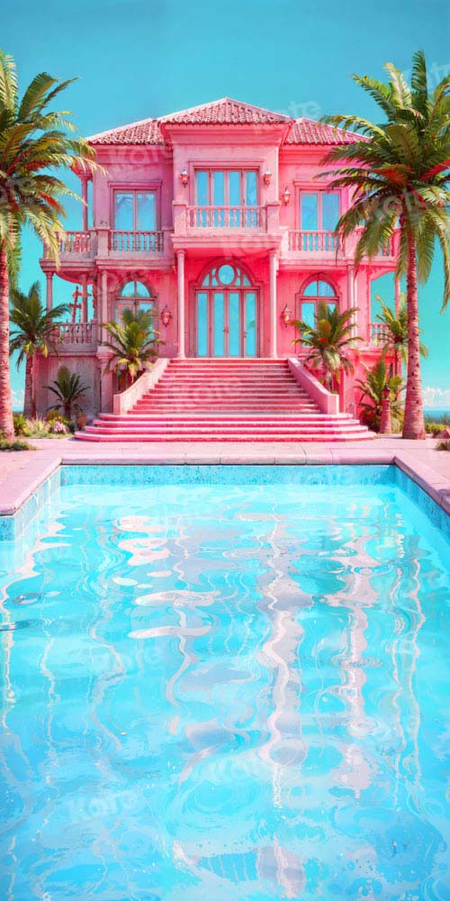 Kate Sweep Doll Pink Pool Party Backdrop Designed by Emetselch - Kate Backdrop AU