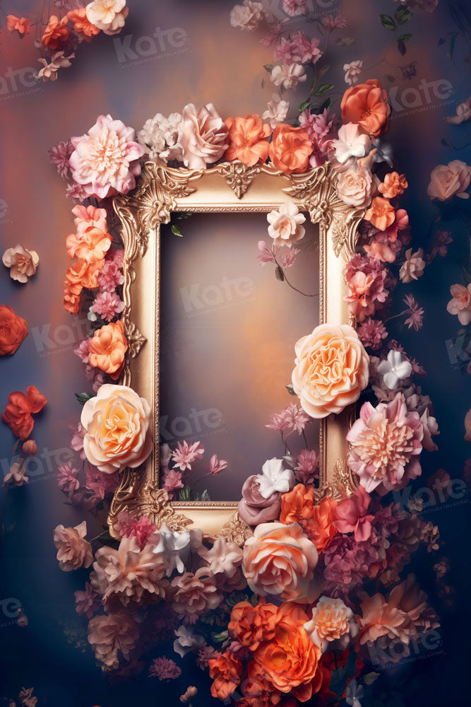 Kate Fine Art Red Floral Photo Frame Backdrop Designed by Emetselch - Kate Backdrop AU