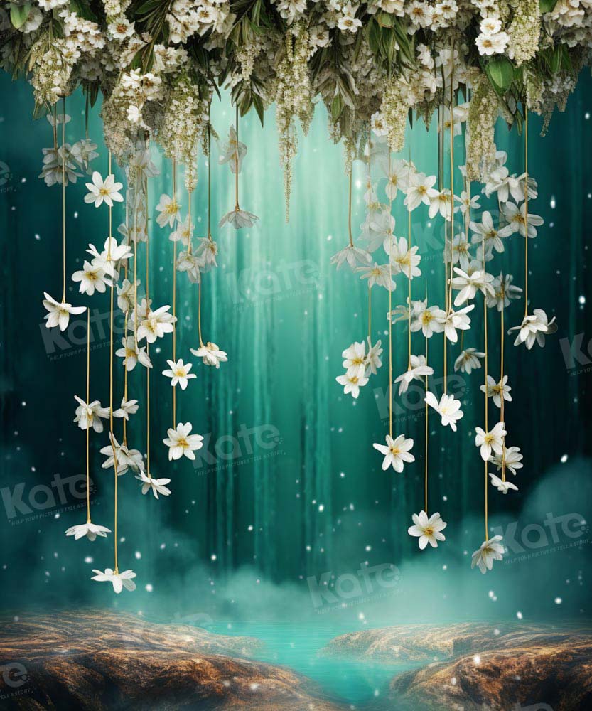 Kate Spring Green Water Mist Flowers Backdrop Designed by GQ - Kate Backdrop AU