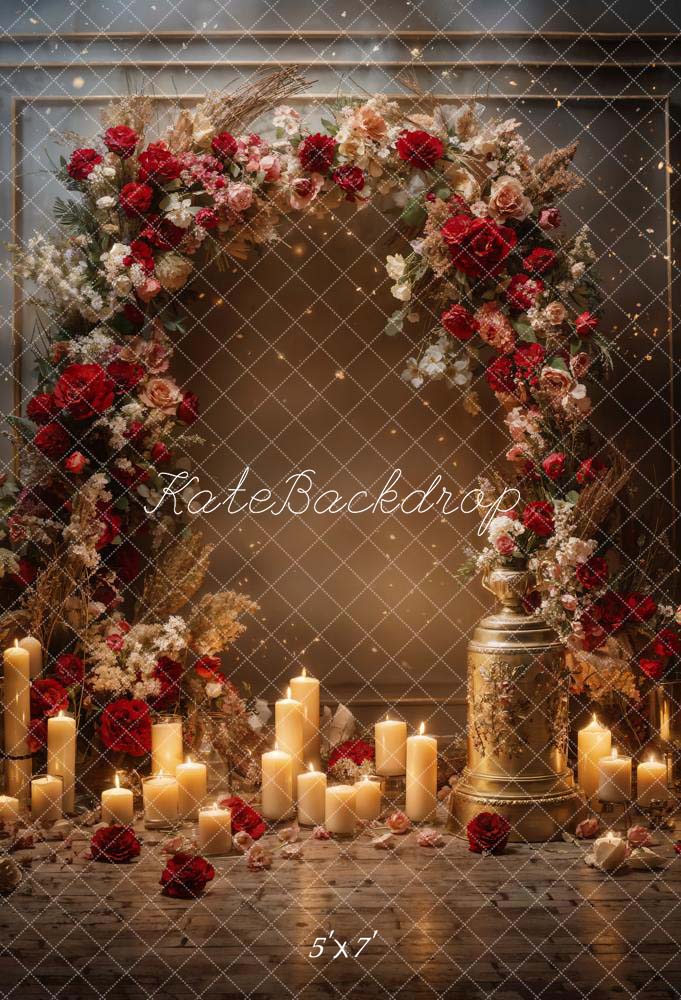 Kate Valentine's Day Flowers Candle Wall Backdrop Designed by Chain Photography - Kate Backdrop AU