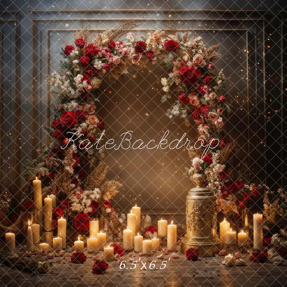 Kate Valentine's Day Flowers Candle Wall Backdrop Designed by Chain Photography - Kate Backdrop AU