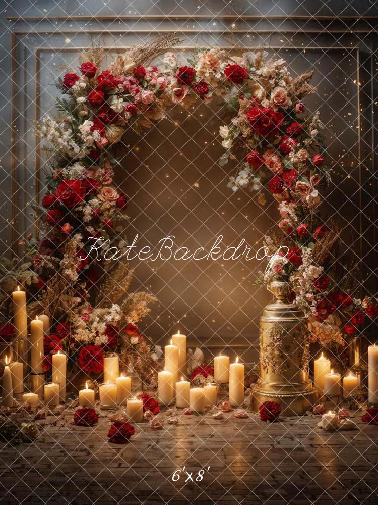 Kate Valentine's Day Flowers Candle Wall Backdrop Designed by Chain Photography - Kate Backdrop AU