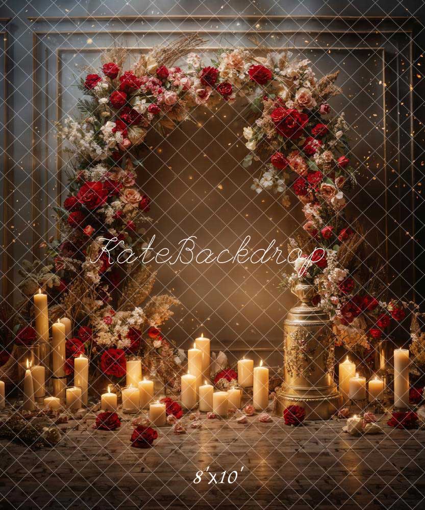 Kate Valentine's Day Flowers Candle Wall Backdrop Designed by Chain Photography - Kate Backdrop AU