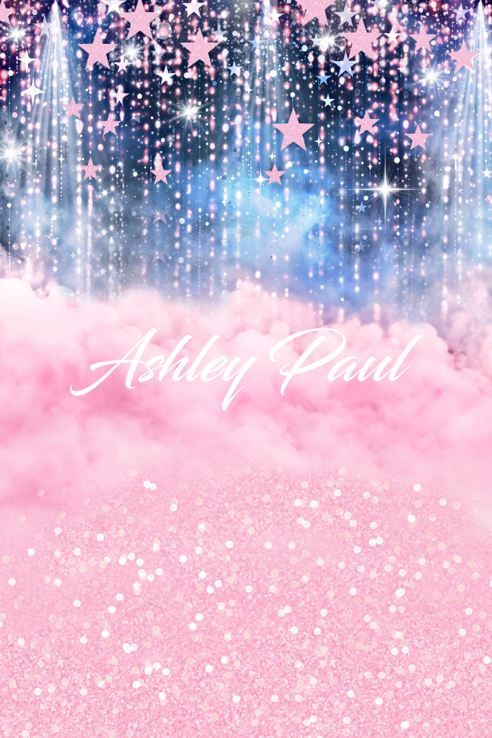 Kate Bokeh Pink Smoke Stars Girl Backdrop for Photography Designed by Ashley Paul - Kate Backdrop AU