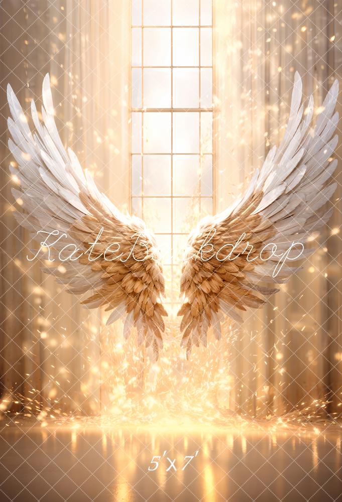 Kate Golden Feather Wings Window Backdrop Designed by Chain Photography - Kate Backdrop AU