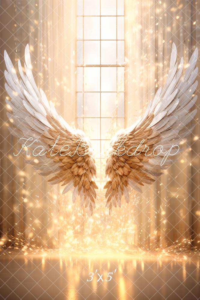 Kate Golden Feather Wings Window Backdrop Designed by Chain Photography - Kate Backdrop AU