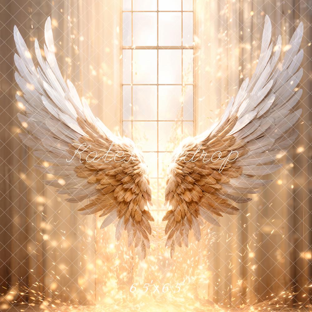 Kate Golden Feather Wings Window Backdrop Designed by Chain Photography - Kate Backdrop AU