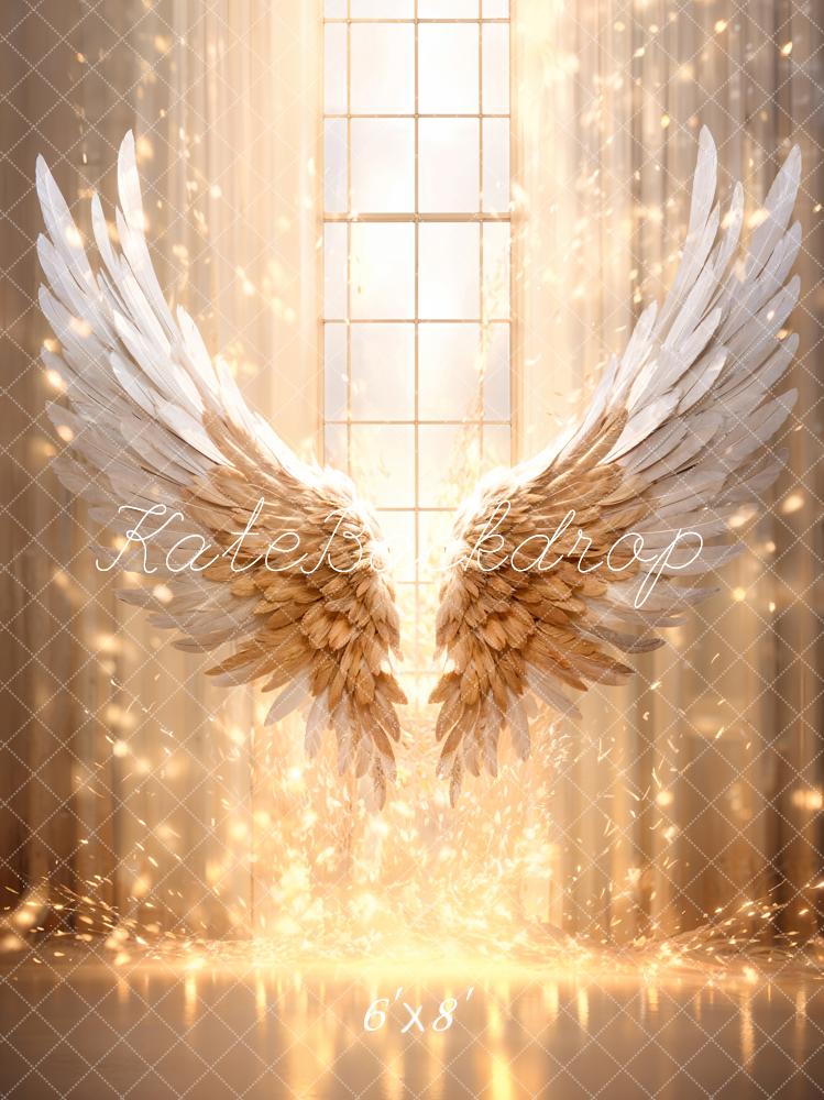 Kate Golden Feather Wings Window Backdrop Designed by Chain Photography - Kate Backdrop AU