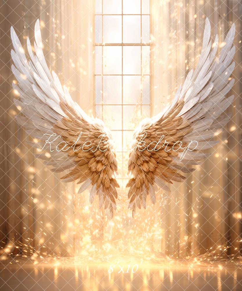 Kate Golden Feather Wings Window Backdrop Designed by Chain Photography - Kate Backdrop AU