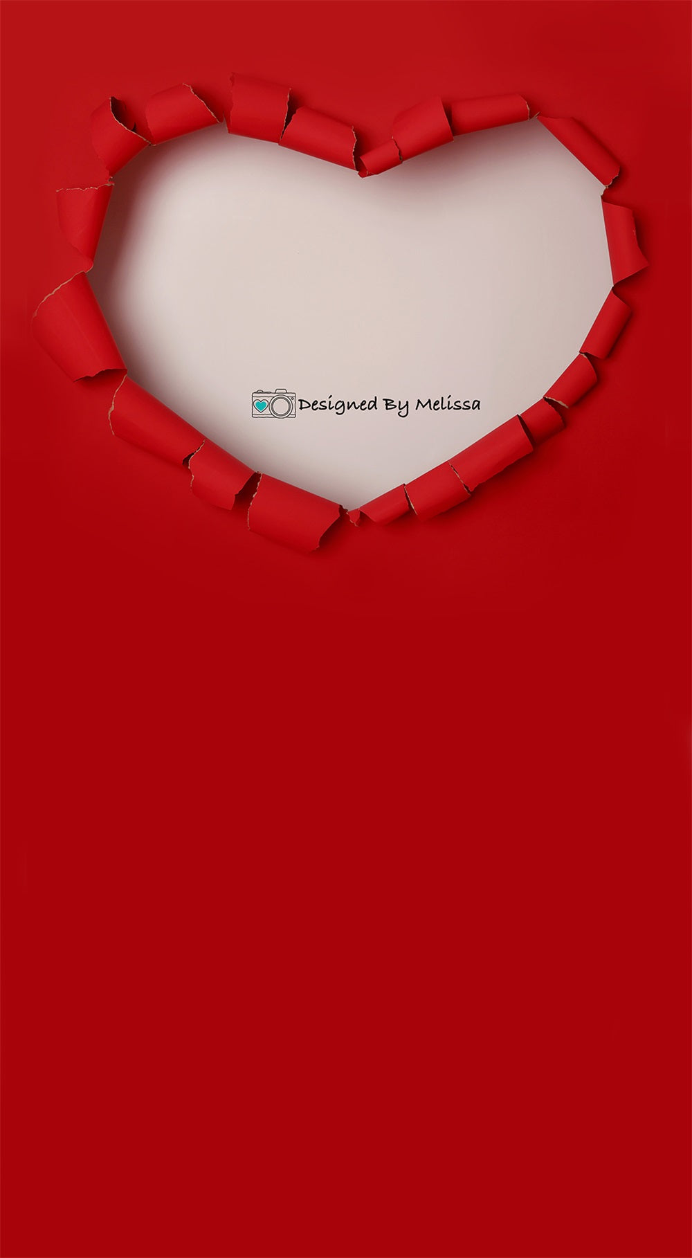 Kate Valentines Red Torn Heart Backdrop Designed by Melissa King - Kate Backdrop AU