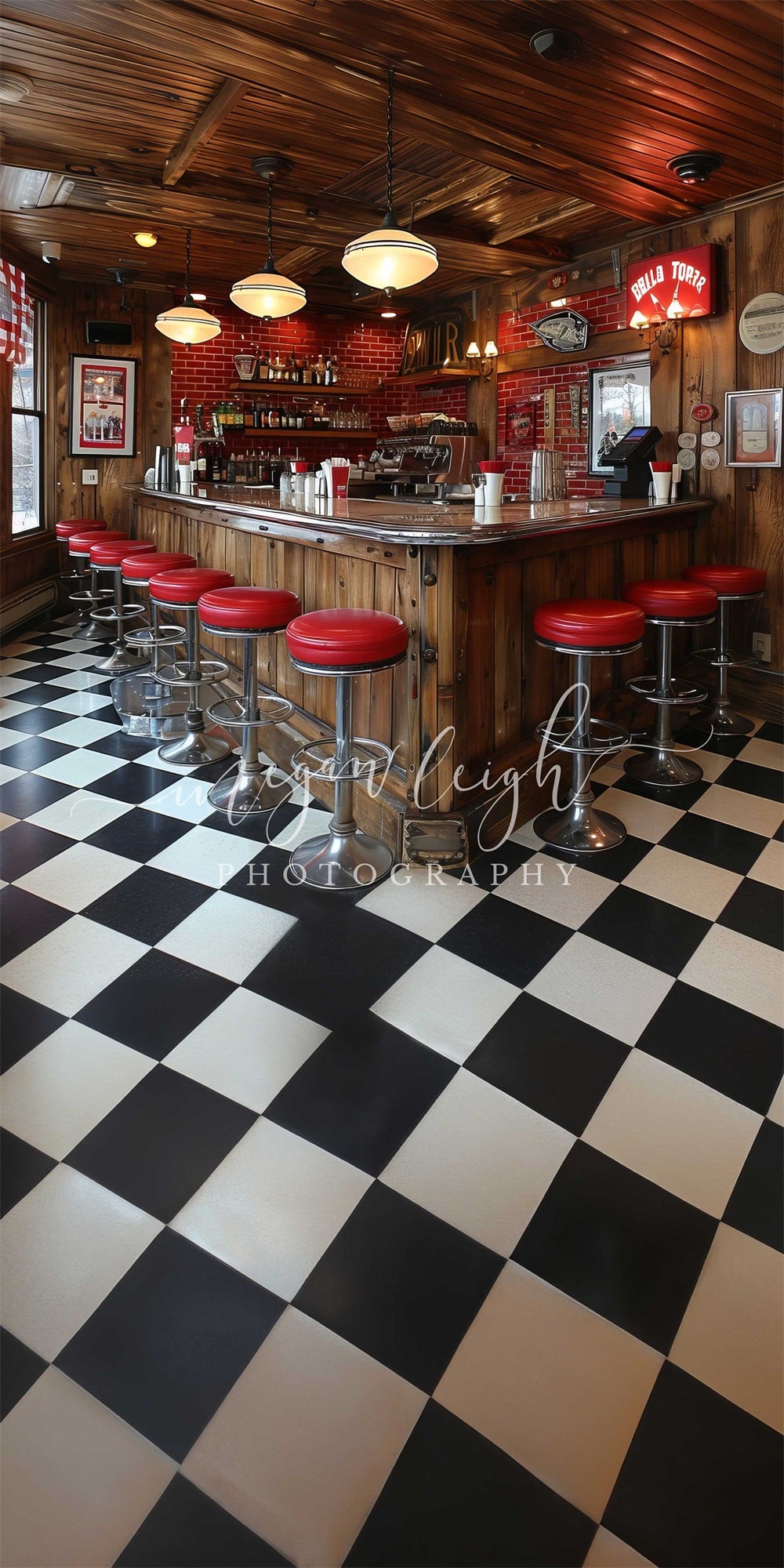 Kate Sweep 50s Diner Retro Backdrop Designed by Megan Leigh - Kate Backdrop AU