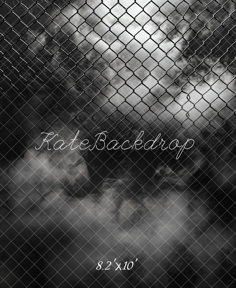 Kate Black Smoke Cricket Sports Iron Net Designed by Chain Photography - Kate Backdrop AU