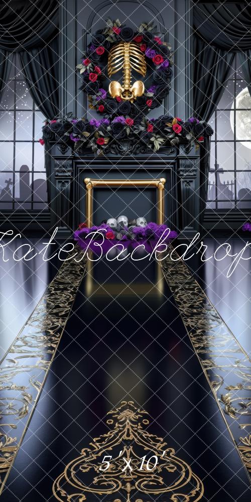 Kate Sweep Skeleton Room Fireplace Backdrop Designed by Mini MakeBelieve - Kate Backdrop AU