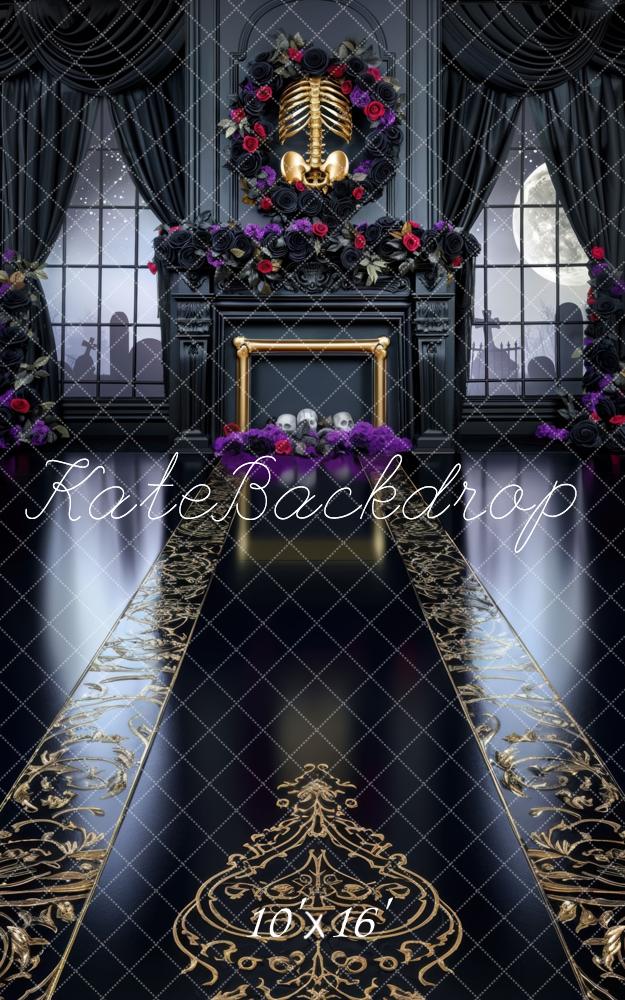 Kate Sweep Skeleton Room Fireplace Backdrop Designed by Mini MakeBelieve - Kate Backdrop AU