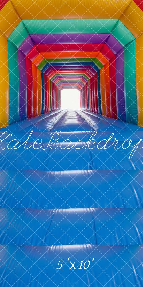 Kate Sweep Bouncy Castle Rainbow Bright Backdrop Designed by Kerry Anderson - Kate Backdrop AU