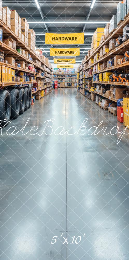 Kate Sweep Hardware Store Warehouse Shelves Backdrop Designed by Emetselch - Kate Backdrop AU