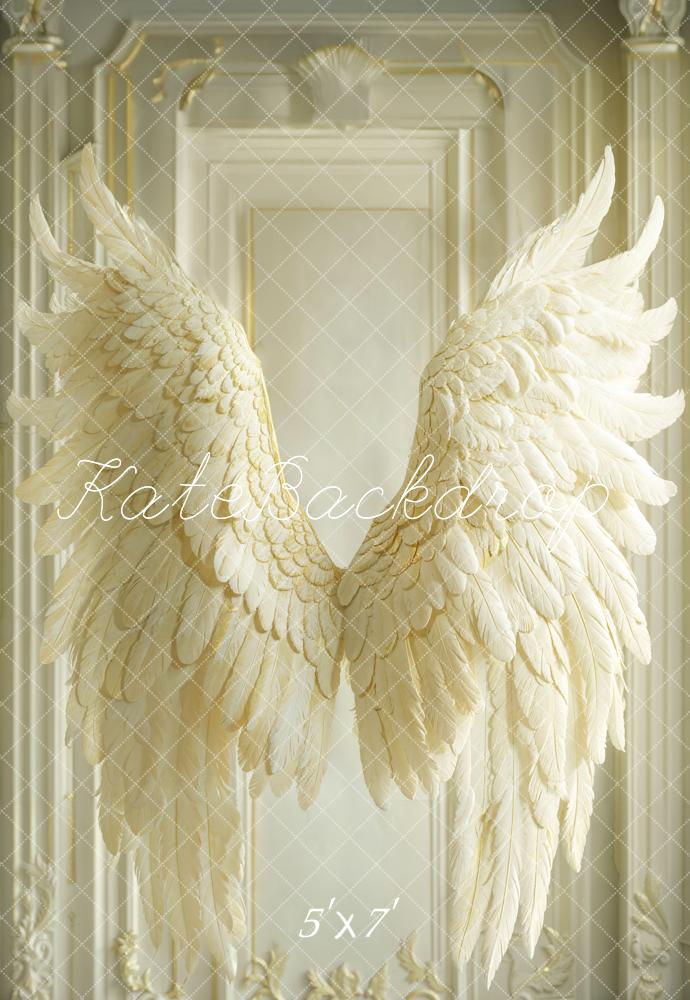 Kate Vintage Wall Feather Wings Backdrop Designed by Emetselch - Kate Backdrop AU