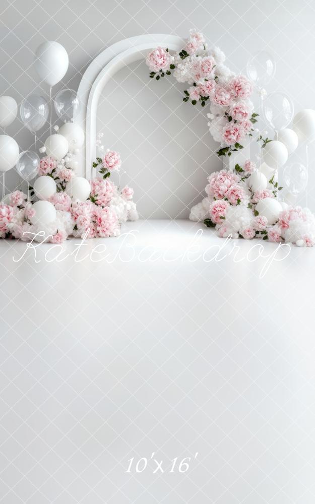 Kate Sweep Flower Arch White Balloon Backdrop Designed by Lidia Redekopp