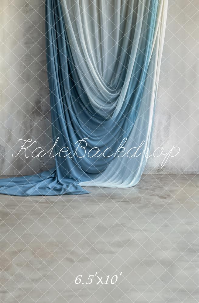 Kate Blue Draped Fabric Backdrop Designed by Emetselch - Kate Backdrop AU