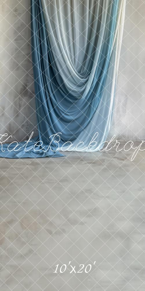 Kate Blue Draped Fabric Backdrop Designed by Emetselch - Kate Backdrop AU