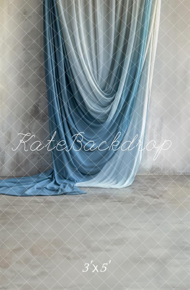 Kate Blue Draped Fabric Backdrop Designed by Emetselch - Kate Backdrop AU
