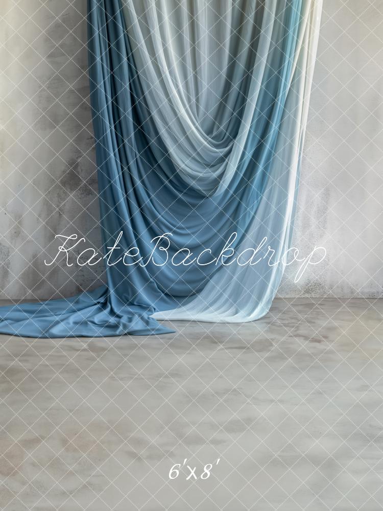 Kate Blue Draped Fabric Backdrop Designed by Emetselch - Kate Backdrop AU
