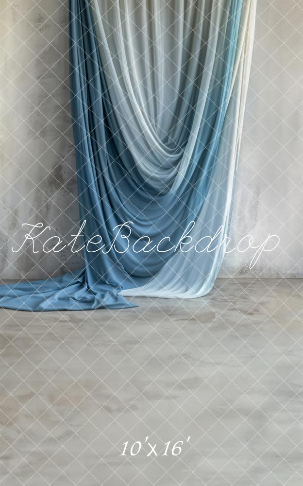 Kate Sweep Blue Curtain Backdrop Designed by Emetselch - Kate Backdrop AU