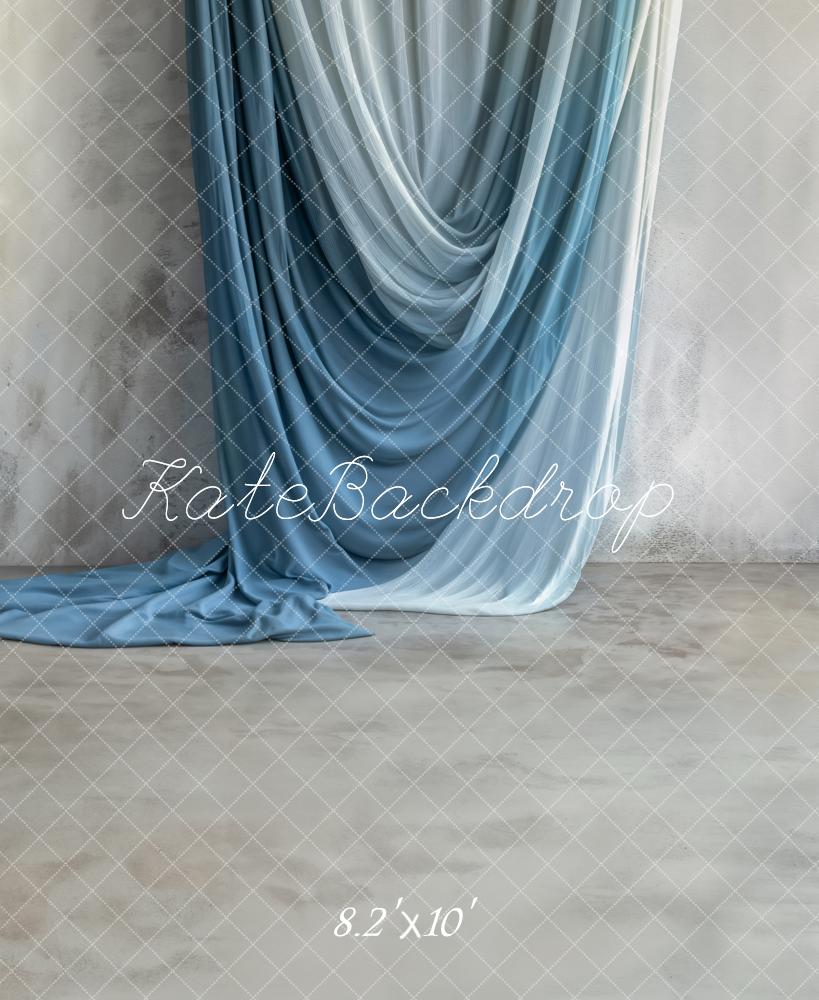 Kate Blue Draped Fabric Backdrop Designed by Emetselch - Kate Backdrop AU