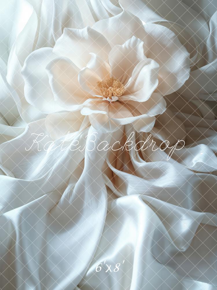 Kate Elegant Floral Silk White Backdrop Designed by Emetselch - Kate Backdrop AU