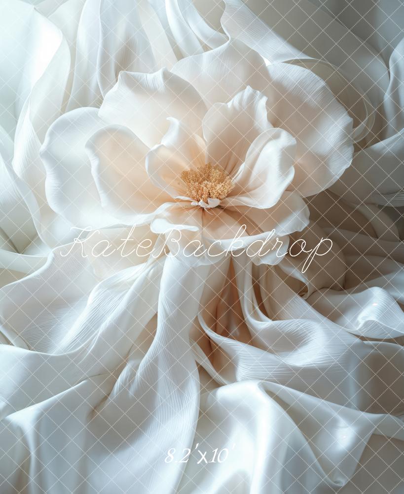 Kate Elegant Floral Silk White Backdrop Designed by Emetselch - Kate Backdrop AU