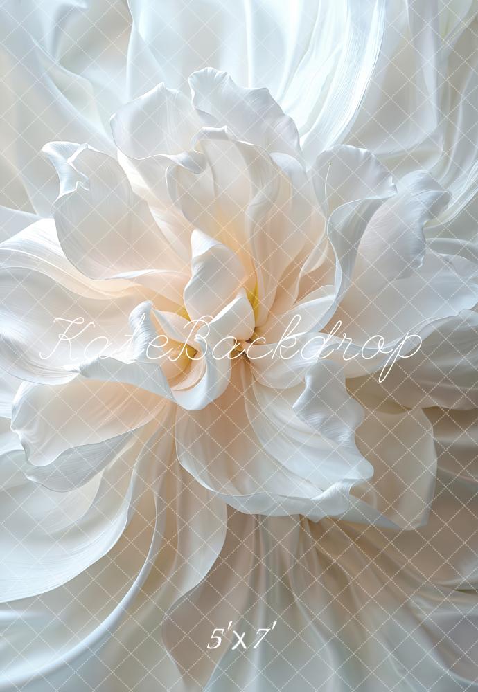 Kate White Flower Satin Backdrop Designed by Chain Photography - Kate Backdrop AU