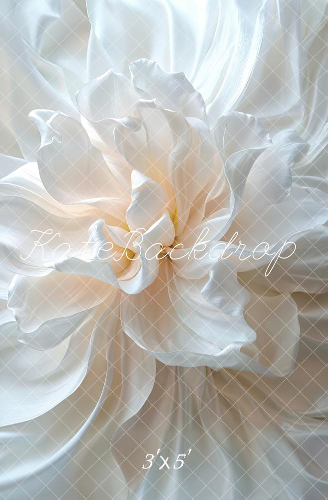 Kate White Flower Satin Backdrop Designed by Chain Photography - Kate Backdrop AU