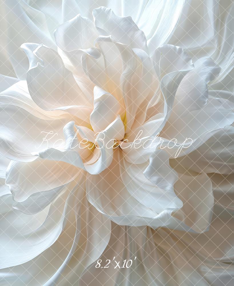 Kate White Flower Satin Backdrop Designed by Chain Photography - Kate Backdrop AU