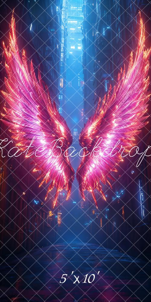 Kate Sweep Fantasy Neon Wings Street Backdrop Designed by Emetselch - Kate Backdrop AU