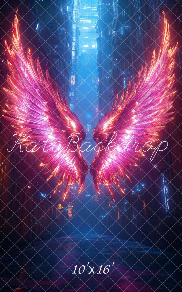Kate Sweep Fantasy Neon Wings Street Backdrop Designed by Emetselch - Kate Backdrop AU
