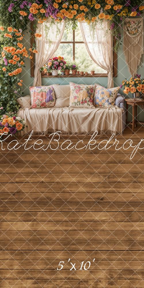 Kate Sweep Spring Floral Window Sofa Backdrop Designed by Emetselch - Kate Backdrop AU