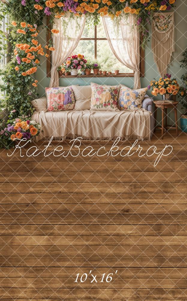 Kate Sweep Spring Floral Window Sofa Backdrop Designed by Emetselch - Kate Backdrop AU