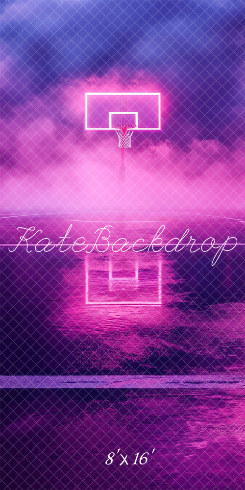 Kate Sweep Neon Basketball Court Backdrop Designed by Patty Roberts - Kate Backdrop AU