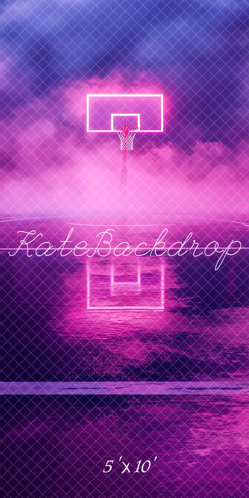 Kate Sweep Neon Basketball Court Backdrop Designed by Patty Roberts - Kate Backdrop AU