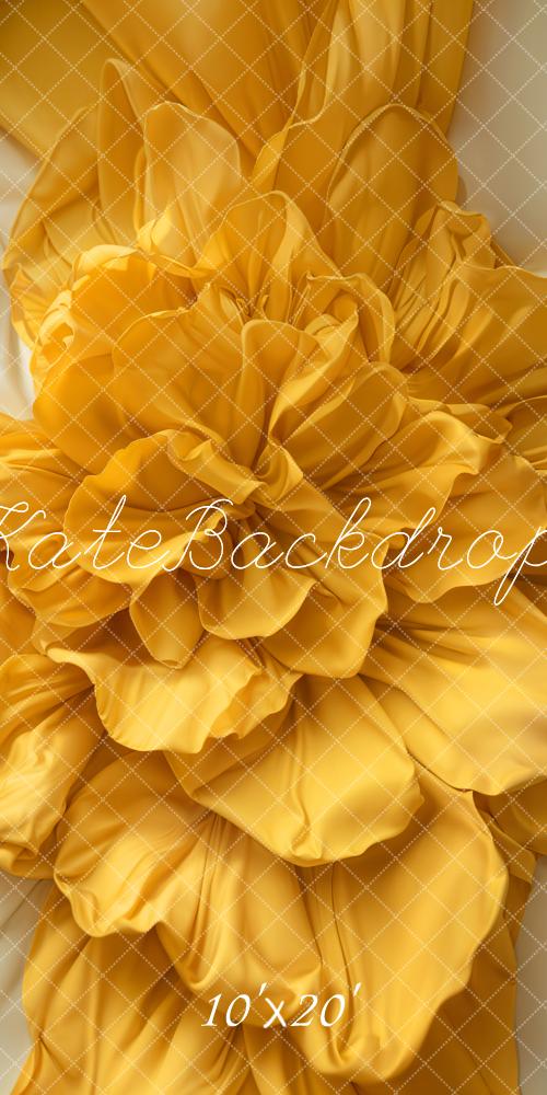 Kate Yellow Floral Backdrop Newborn Pregnancy Designed by Emetselch - Kate Backdrop AU