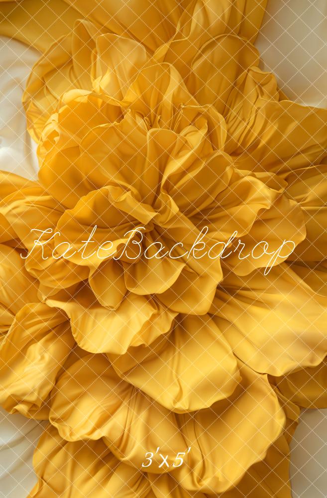 Kate Yellow Floral Backdrop Newborn Pregnancy Designed by Emetselch - Kate Backdrop AU