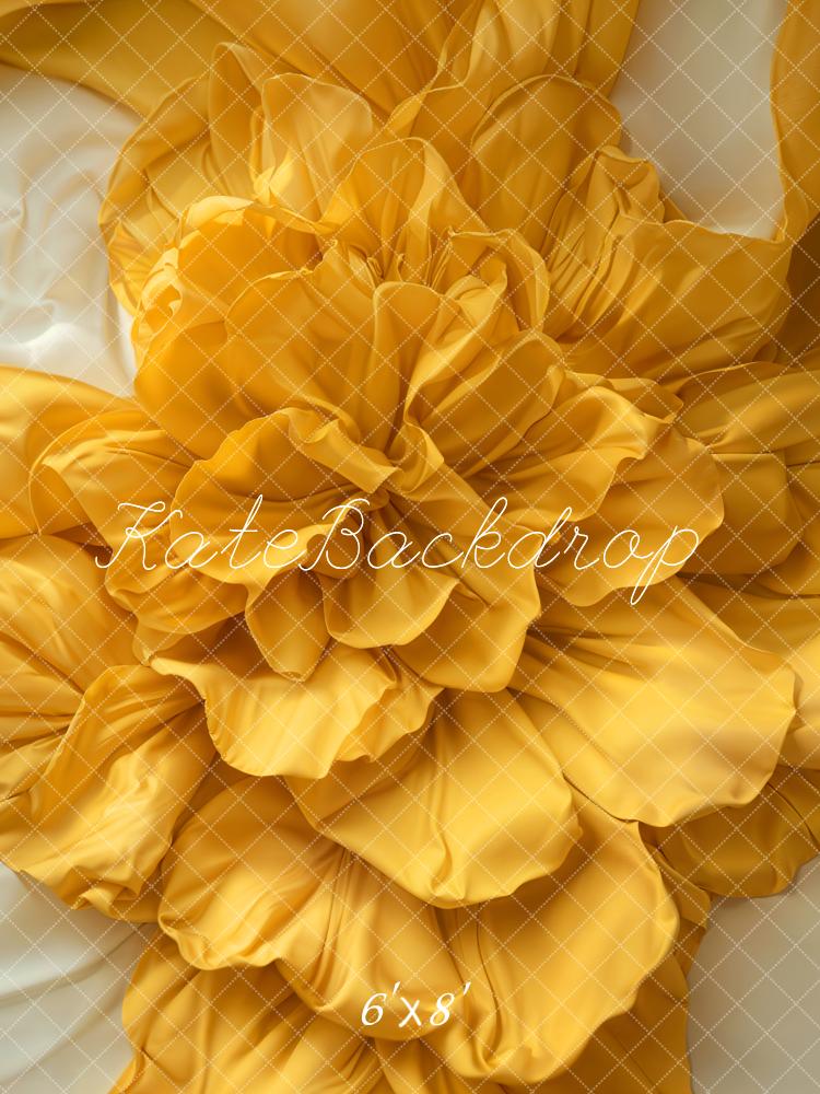 Kate Yellow Floral Backdrop Newborn Pregnancy Designed by Emetselch - Kate Backdrop AU