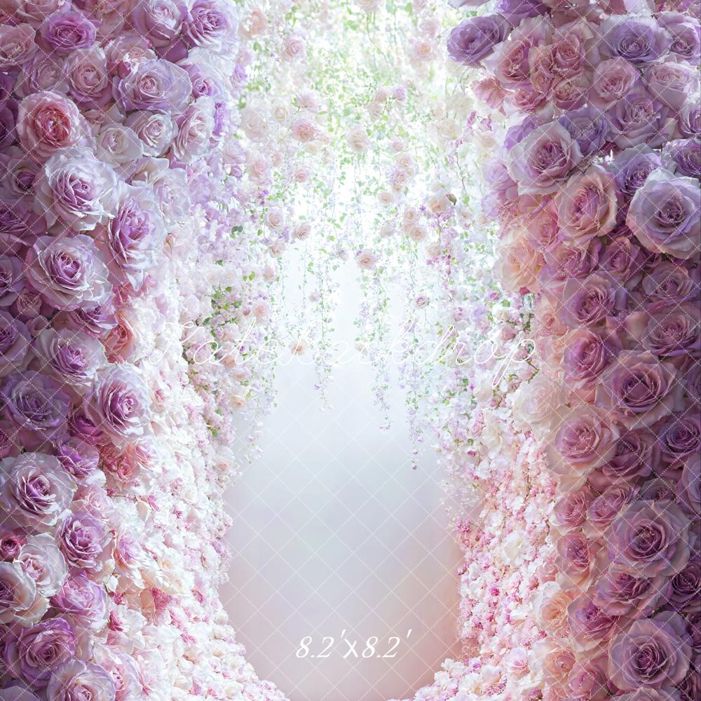 Kate Purple Flowers Wedding Backdrop Designed by Emetselch - Kate Backdrop AU