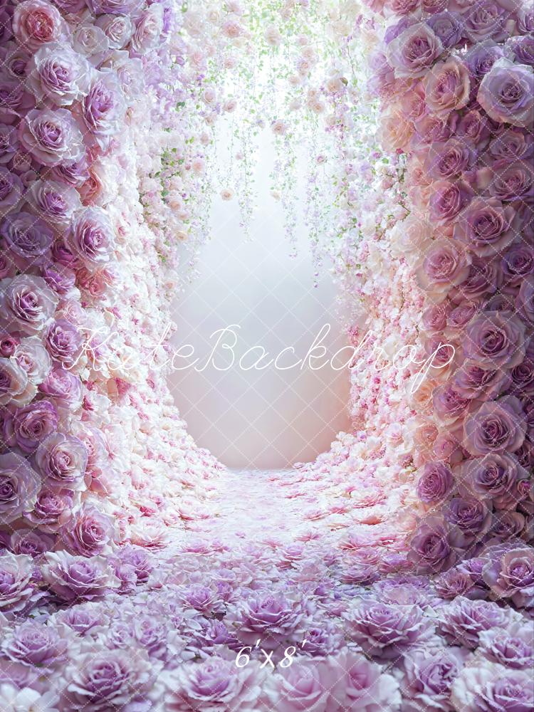 Kate Purple Flowers Wedding Backdrop Designed by Emetselch - Kate Backdrop AU