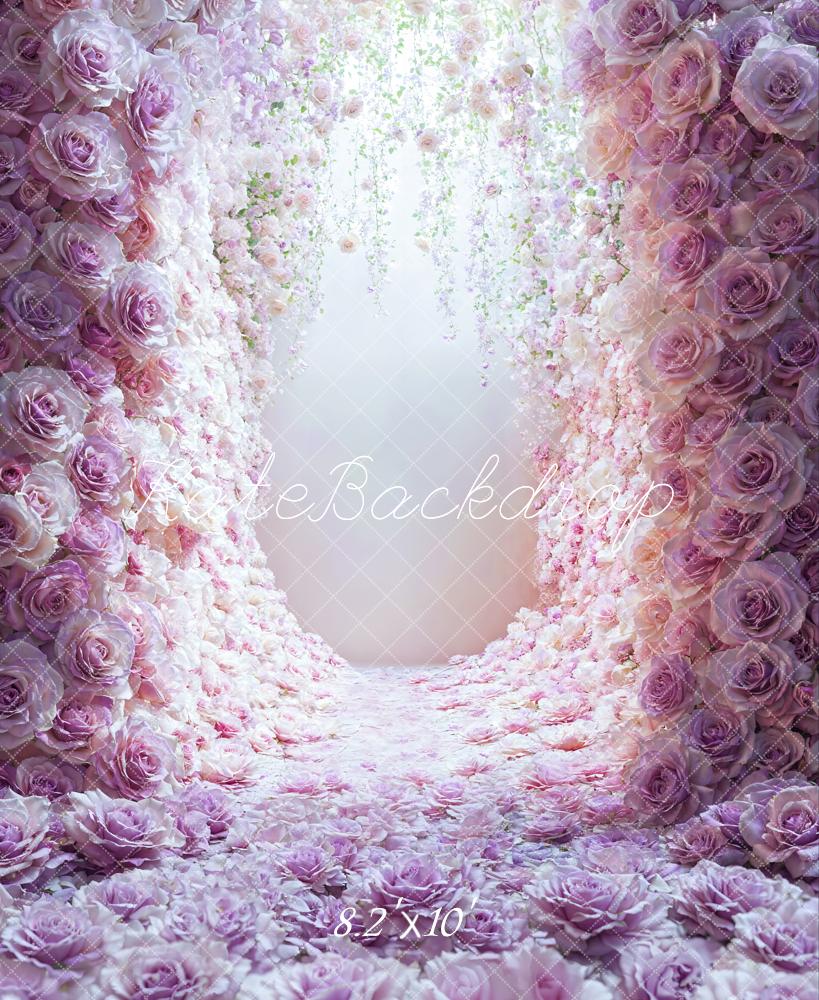 Kate Purple Flowers Wedding Backdrop Designed by Emetselch - Kate Backdrop AU