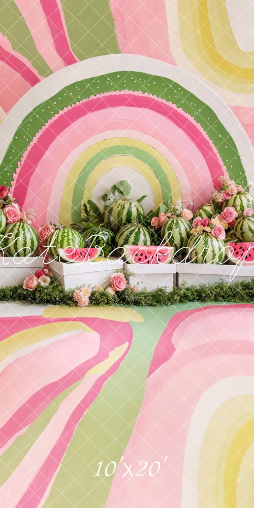 Kate Summer Rainbow Watermelon Backdrop Designed by Emetselch - Kate Backdrop AU